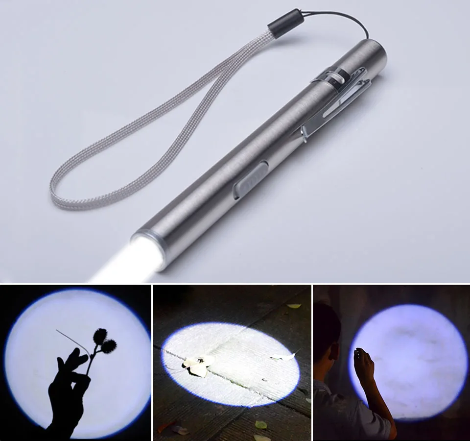 

led flashlight USB Rechargeable or battery LED Flashlight Powerful Mini LED Torch XML Design Pen Hanging With Metal Clip