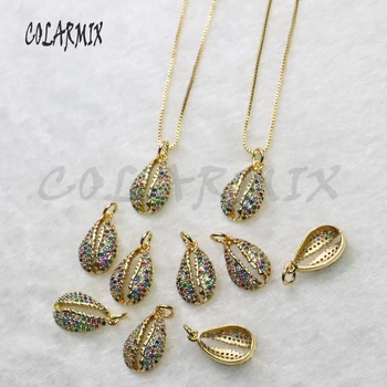 

10 strands Rainbow stone pendant necklace crystal accessories summer colors jewelry Gift zircon pendant necklace for women 5442