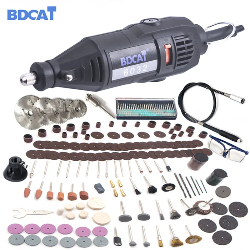

BDCAT 220V 180w Electric Dremel Rotary Tool Variable Speed Mini Drill Grinding Machine with 207pcs Power Tools Accessories