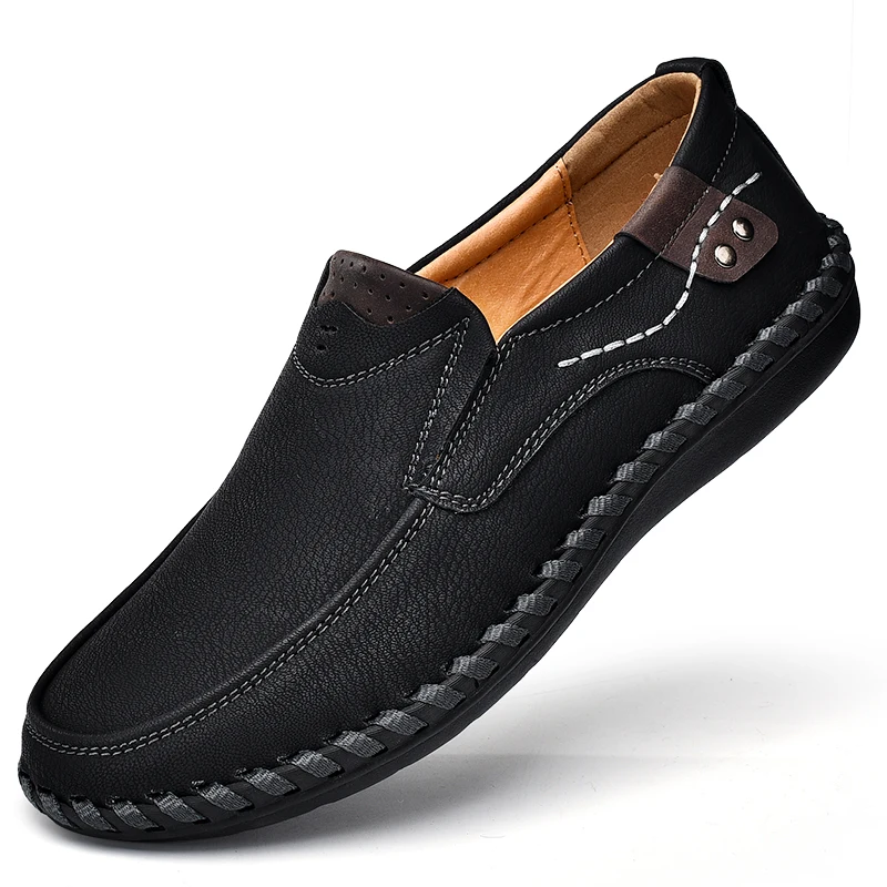 

Luxury Brand Design Slip On Loafers Men Casual Shoes Genuine Leather Moccasin Boat Walking Shoe Flat Mannen Casual
