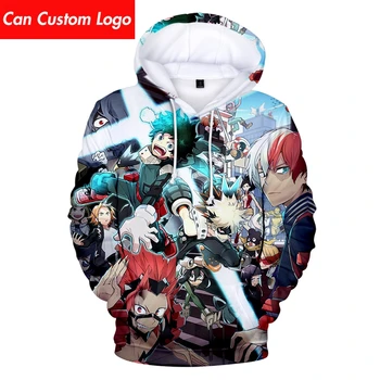 

My Hero Academia Hoodies 3D Print Sweatshirts Hot Sale Harajuku Long Sleeve Clothes 2019 Tops hoodies Plus Size for men