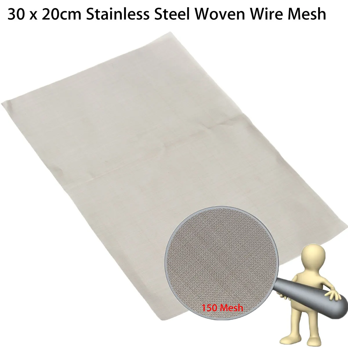 

1 Pcs 150 Mesh Stainless Steel Woven Wire Sheet Screen Filter Mesh 30x20cm Tool Parts