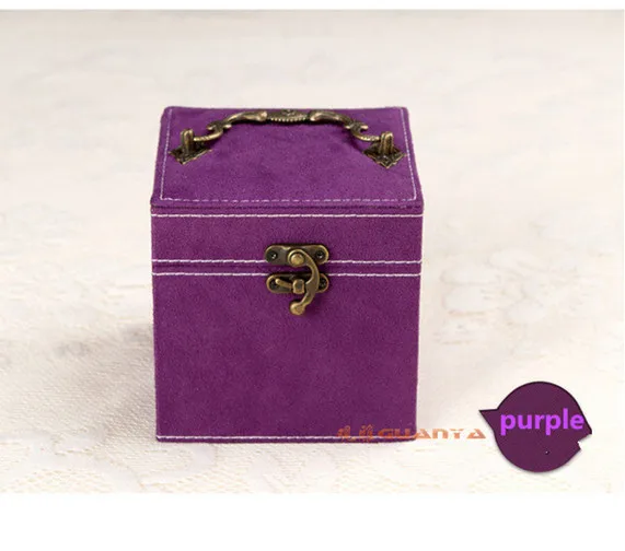 Роскошная большая Высококачественная фланелевая шкатулка для ювелирных изделий, популярная шкатулка, переносная шкатулка для хранения ювелирных изделий - Цвет: purple