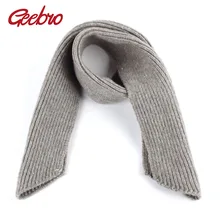 Geebro/вязаный шарф для девочек, детские кашемировые однотонные черные шарфы шаль палантин, зимние теплые аксессуары DQ868A