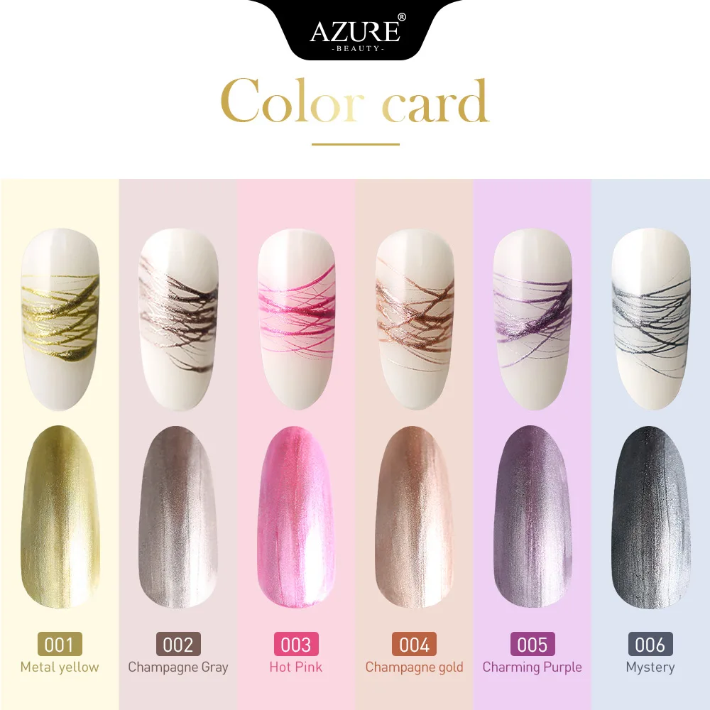 Azure Beauty 5 г металлический атласный гель для ногтей паук 11 шт./лот веб живопись