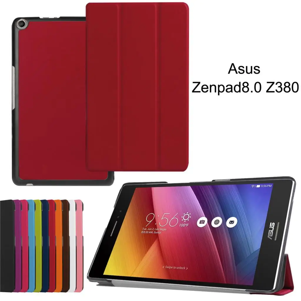 Магнитный смарт-чехол из полиуретановой кожи чехол для Asus Zenpad 8,0 Z380 Z380C Z380KL 8 дюймов планшетный чехол s Чехол+ пленка+ стилус