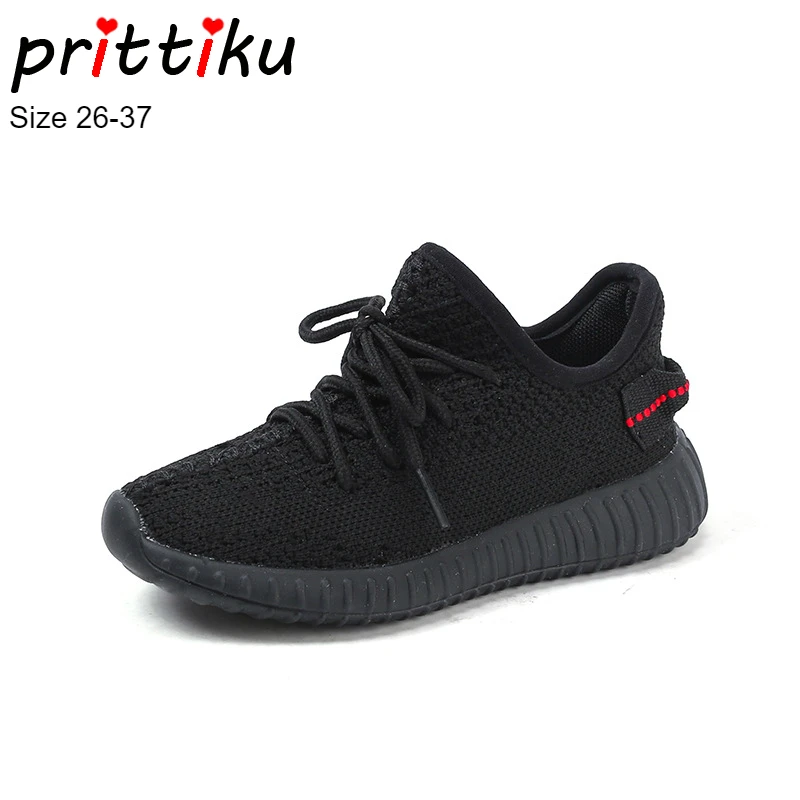 

Spring 2019 Boys Girl Knit Breathable Runner Sneakers Toddler/Little/Big Kid Lace-Up Trainers Children Sport School Casual Shoes