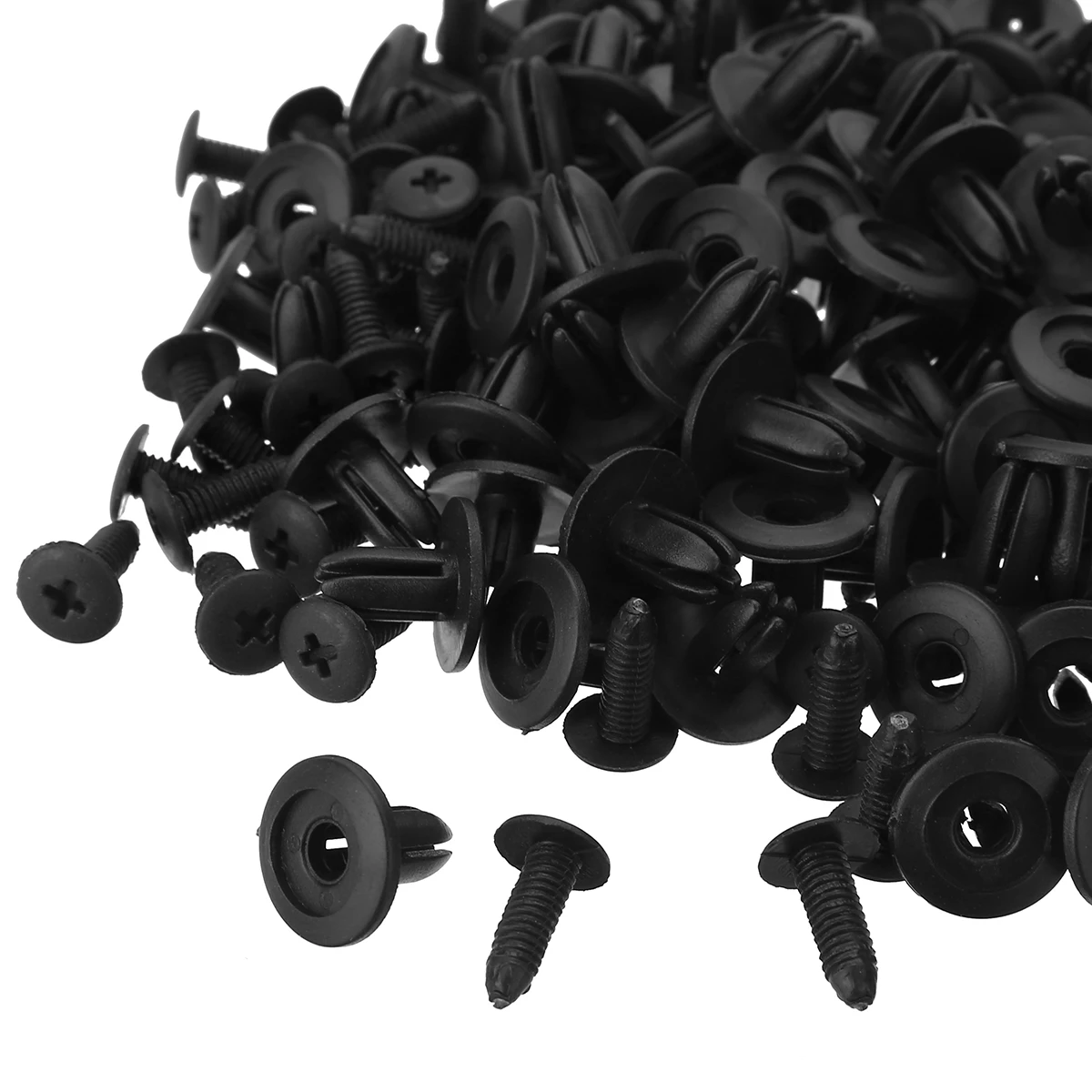 100Pcs/set 6mm Car Plastic Rivets Bumper Fender Retainer Fastener Push Clips Pin for Motorcycle Buses Cars Trains Planes