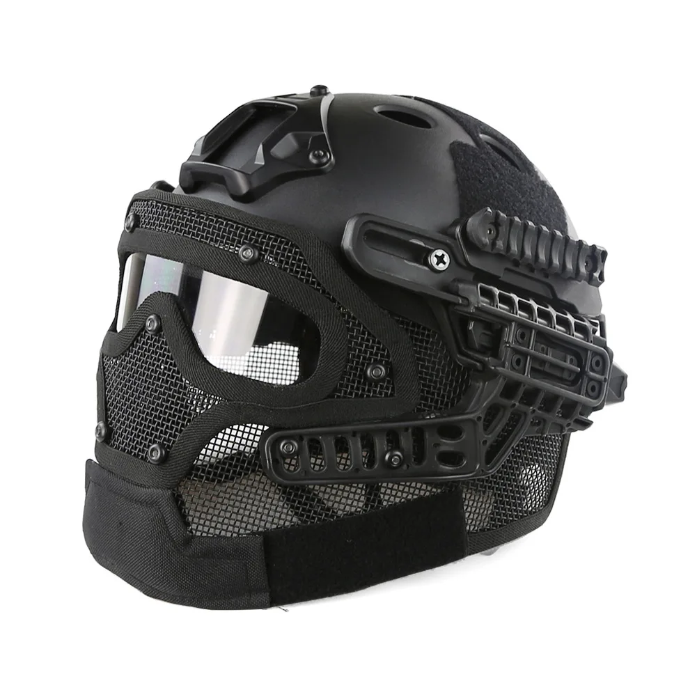 Тактический Шлем BJ PJ MH ABS маска с очками для военных для страйкбола армейский военная игра Пейнтбол Мотоцикл Велоспорт охота