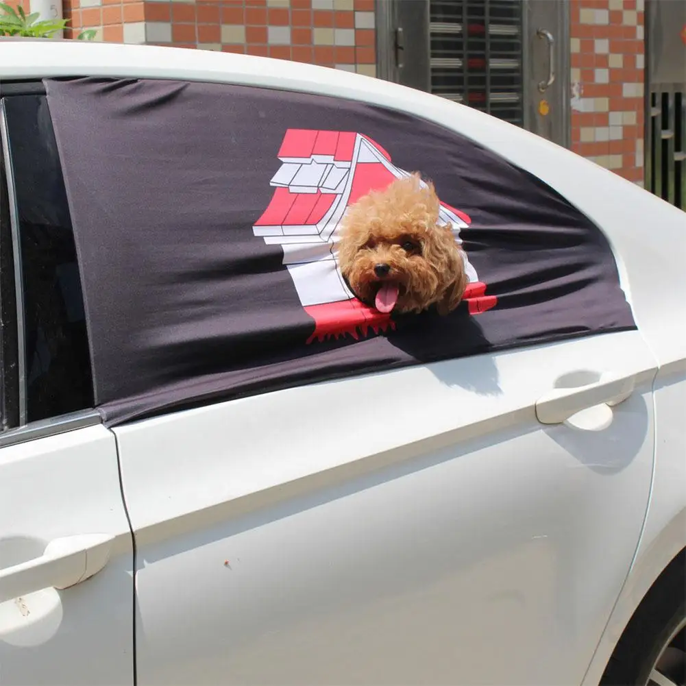 

Pet Dog Safety Car Printed Window Fence Curtain Visor Window Shade Cover