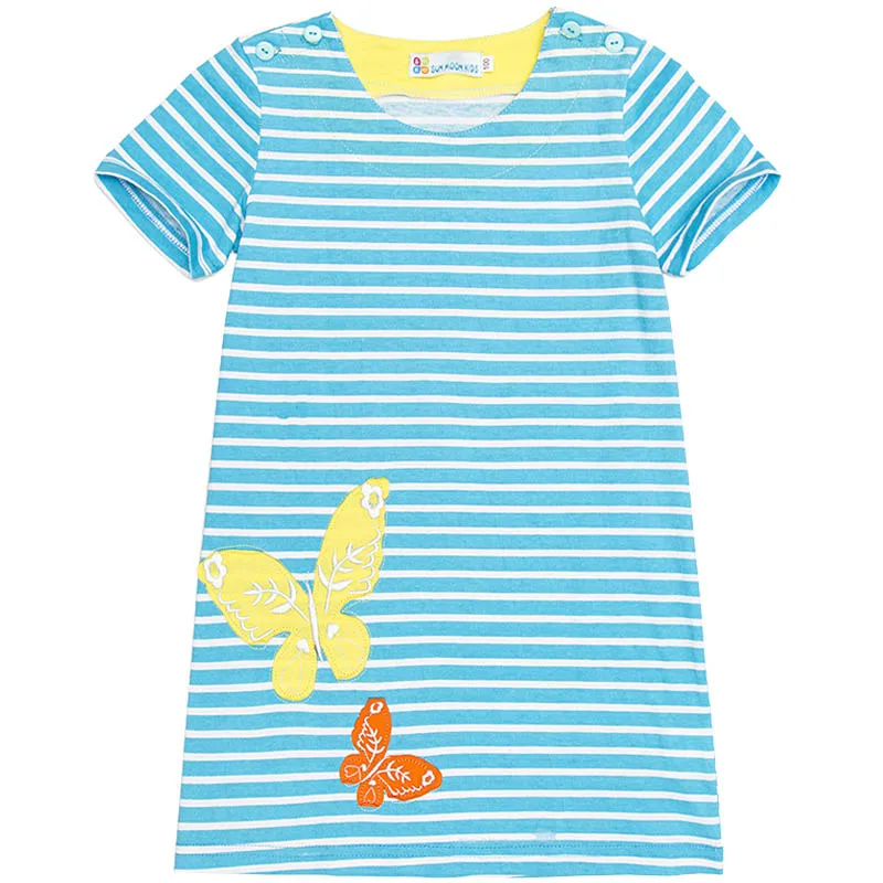 

Girls Summer Dress 2018 Brand Animal applique Princess Dress Children Costume for Kids Clothes 100% Cotton Baby Girl Dress