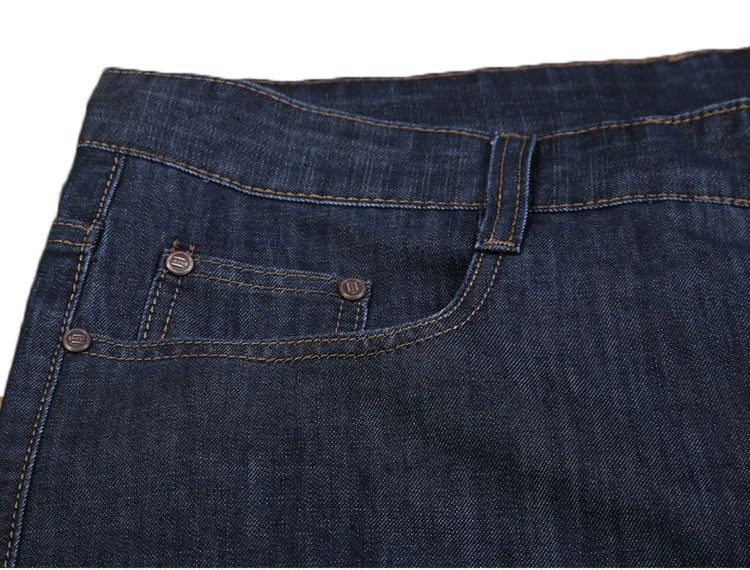 Высокое качество темно-синий Для мужчин джинсы мужские прямые известный бренд джинсы круп Размер 36-44 46 48 50 52 для всех сезон брендовая одежда