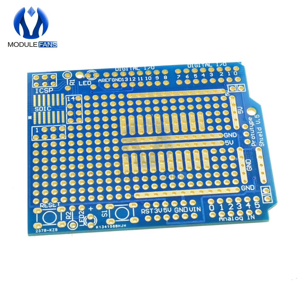 Прототип печатной платы для Arduino UNO R3 Щит платы FR-4 волокна 2 мм 2,54 мм Шаг Diy электронные