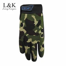 Ejército de camuflaje verde para niños y niñas, 5-13 años, guantes de dedo completo, antideslizantes, tácticos, guantes para deportes al aire libre, Ciclismo