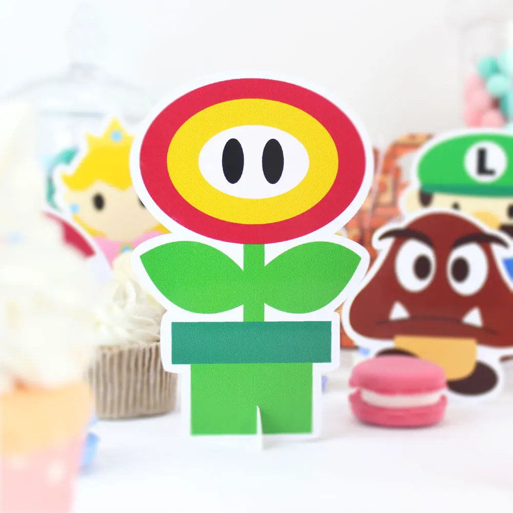 Mario Bros Party Decoration Princess Table Centerpiece Kids Birthday Party Supplies Decoration Party Favors Centerpieces