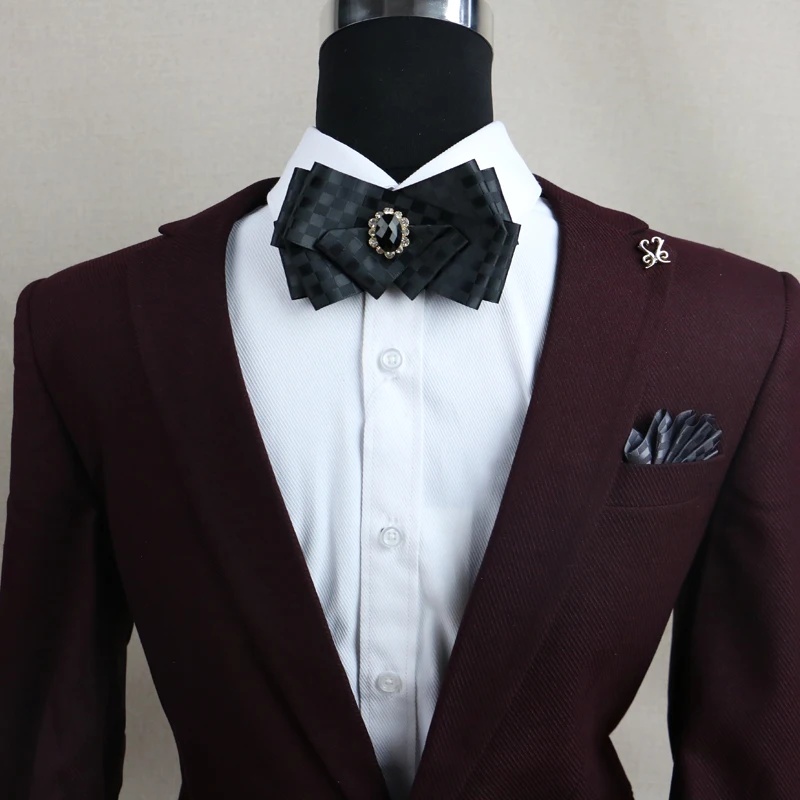 

British style Multi-layer bow tie flowers Men dress business wedding groom bow tie European and American men bow tie