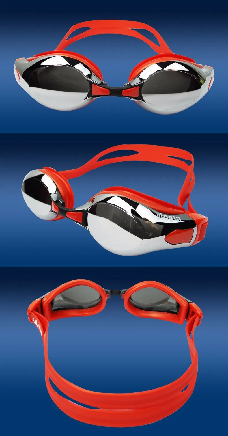 Брендовые Аутентичные очки для плавания с серебристой оправой, хромированные,, новинка, для взрослых, унисекс, водонепроницаемые, анти-туман, анти-УФ очки для плавания ming