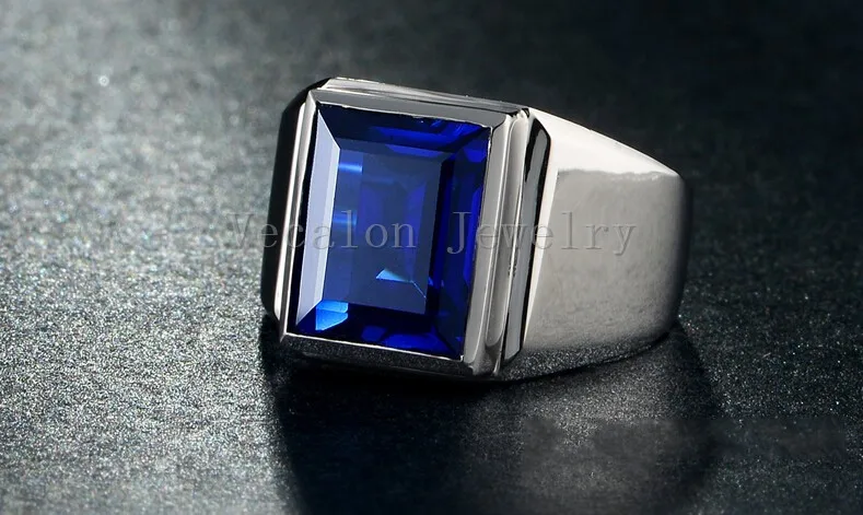 Vecalon модное ювелирное изделие обручальное кольцо для мужчин 8ct камень 5А Циркон cz