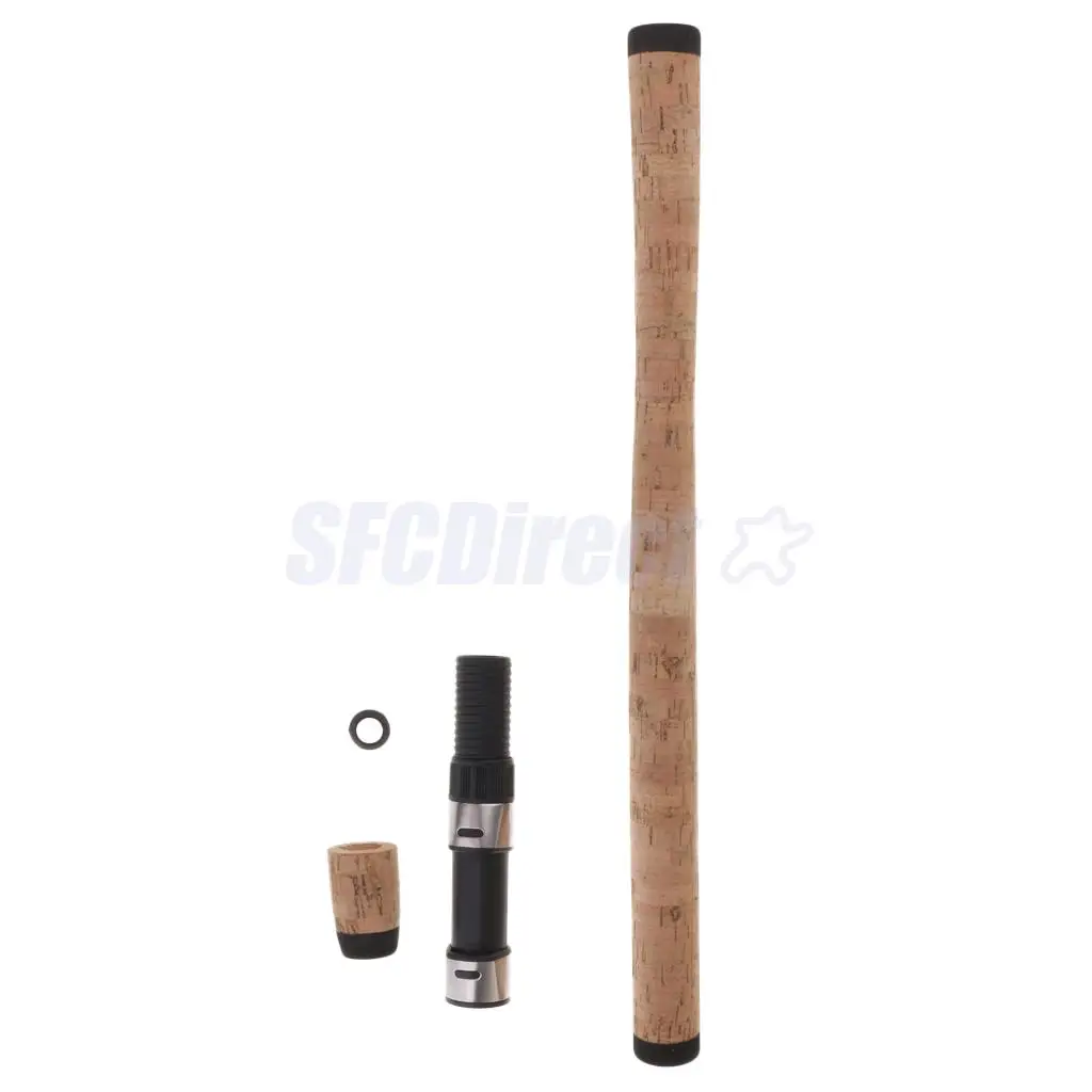 1 Set Portable Fishing Rod Cork Handle Kit with Fishing Reel Seat Spinning Casting Fishing Lure Rod Building Accessories
