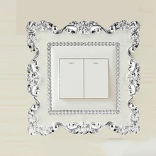 Por Decorative Wall Socket Covers New Resin Single Light Switch Surround Socket Finger Plate Panel Cover Hot For Home Decoration Wall