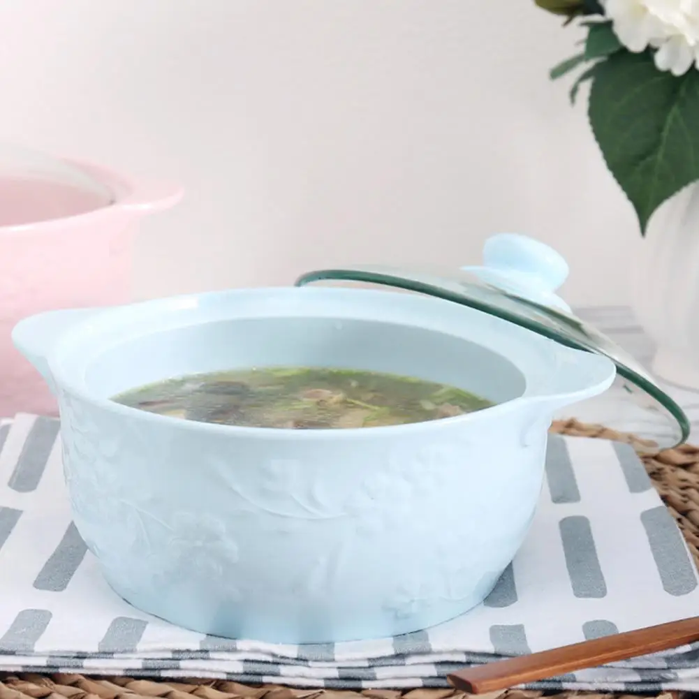 

Classic Ceramic Soup Stock Pot Used on Stove Cooking Pot Thermal Cooker