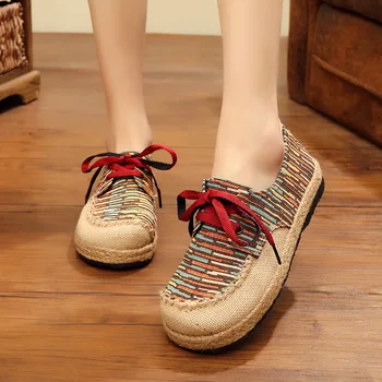 

SONDR black lace-up shoes woman 2019 spring and autumn flats rubber zapatos de mujer yellow round toe sewing mocasines de mujer