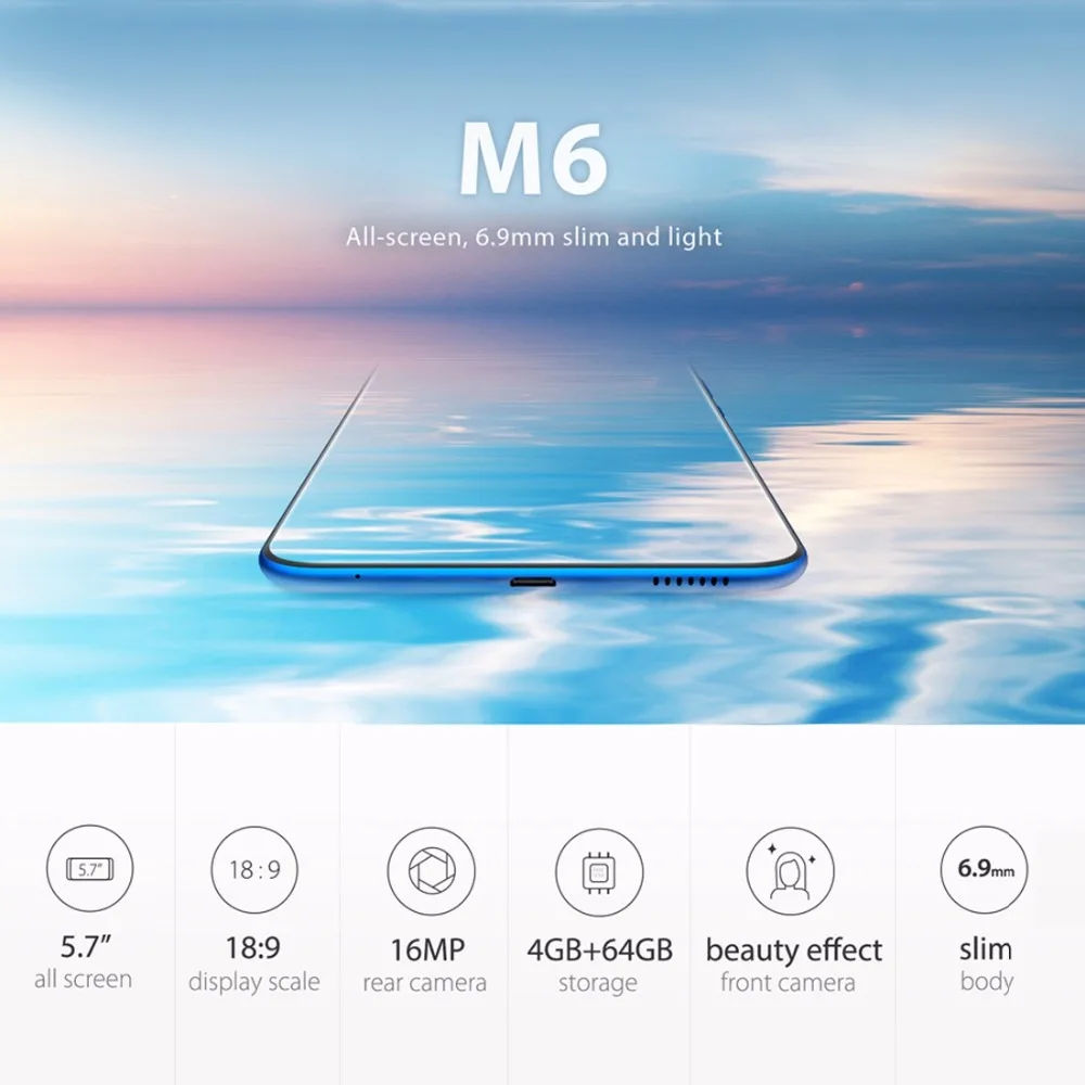 Vernee M6 телефона 5 7 дюймов 18:9 ips Экран 4 ГБ Оперативная память 64 mtk6750 восемь ядер Android 0