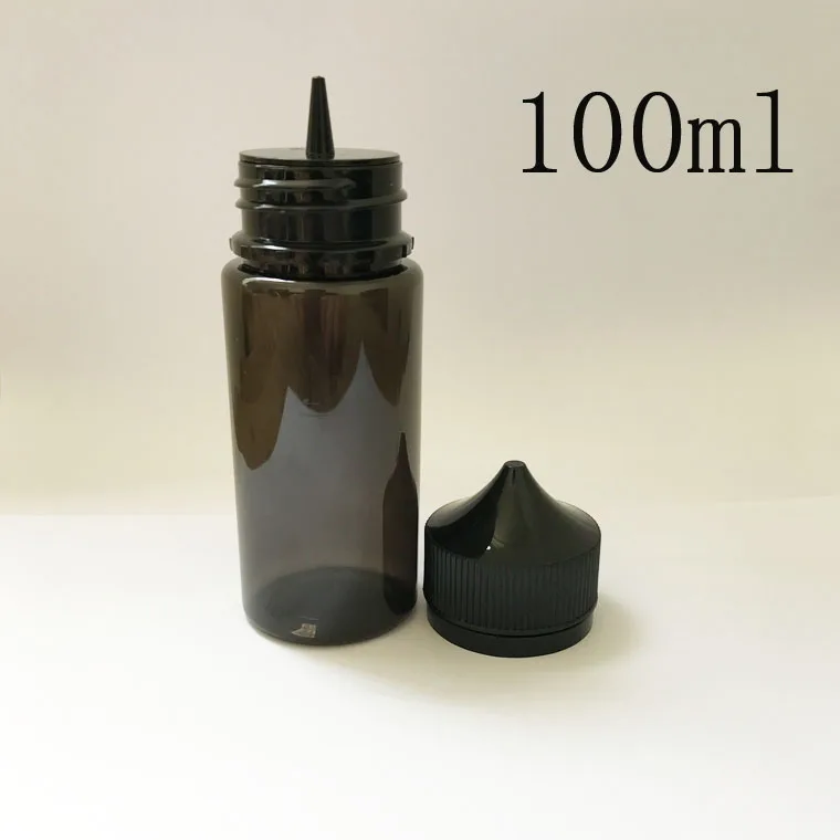 

100pcs 100ml Plastic PET Black Dropper Bottles Liquid E Juice Eye Drop Bottle Pointed Tip Childproof Cap Vape Oil Fill Container