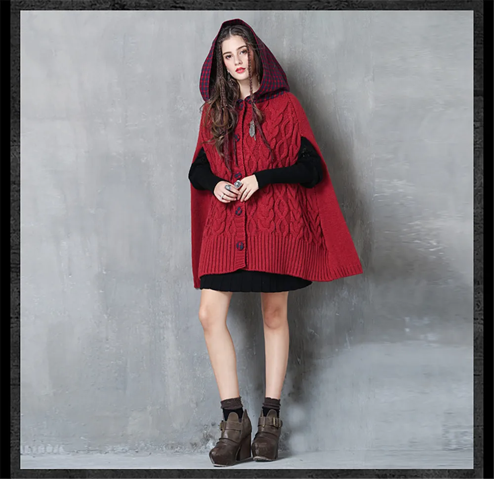 Vintage  Cotton Wool Sweater Coat Women Warm Vests Single Breasted Hooded Wrap Cloth Button Casaco Feminino 2017 Colete Feminino (14)