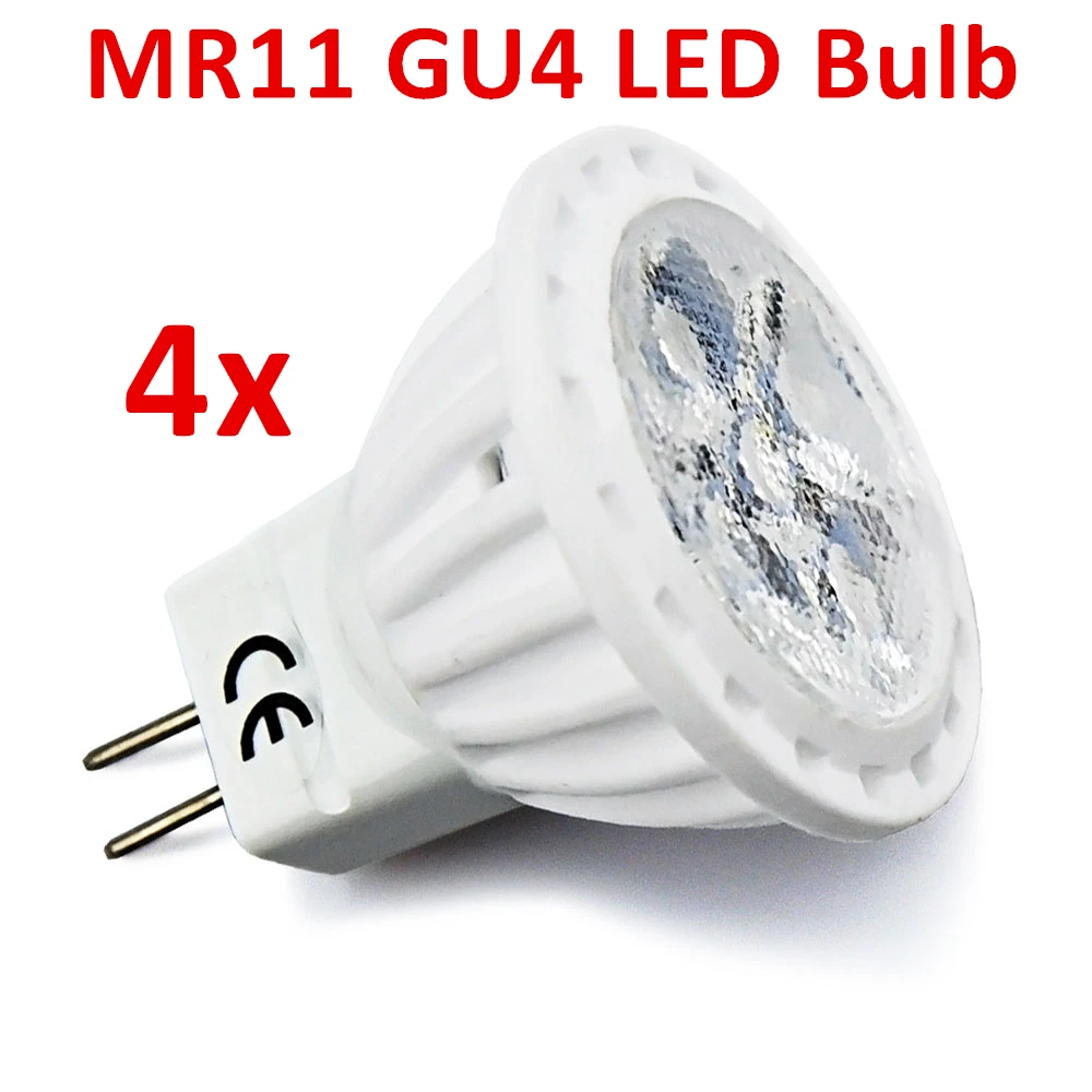 

MR11 GU4/G4 Lampada Bombillas 35W Halogen Replacement 4W 12V AC/DC Flood Light Spotlight Landscape Recessed Track Light 4pcs