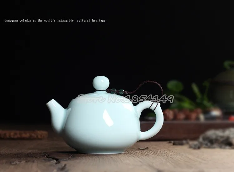 WIZAMONY набор из 3 предметов, высококачественный китайский чайный сервиз Longquan Celadon Di Kiln ручной работы, Подарочная посылка, фарфоровый чайный сервиз для кунг-фу