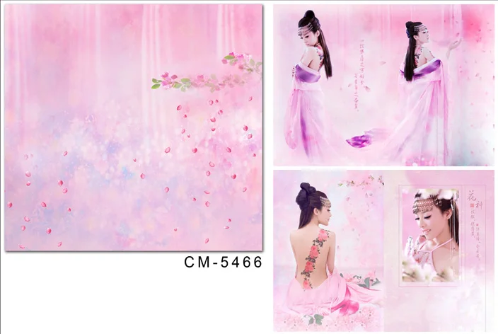 

LIFE MAGIC BOX 150X200Cm Vinyl Backdrops For Photography Pink Flowers Pink Drapes Falling Photo Background Cm-5466
