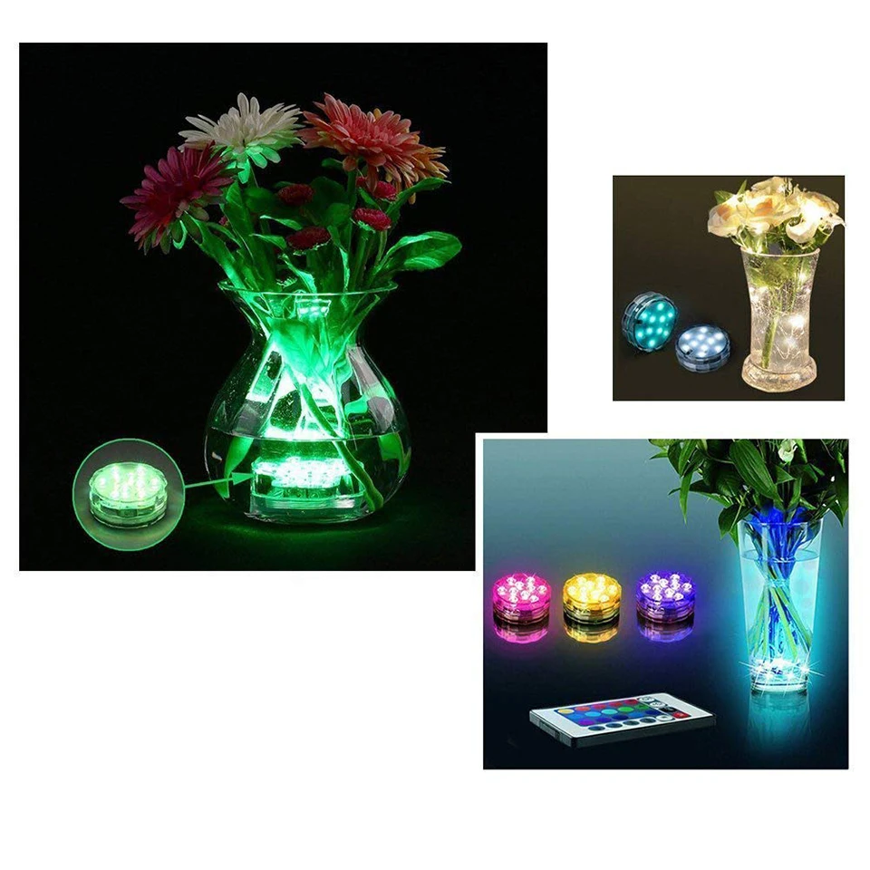 Xsky подводный свет 10Led дистанционное управление RGB погружной светильник батарея ночник ваза чаша Открытый сад вечерние украшения