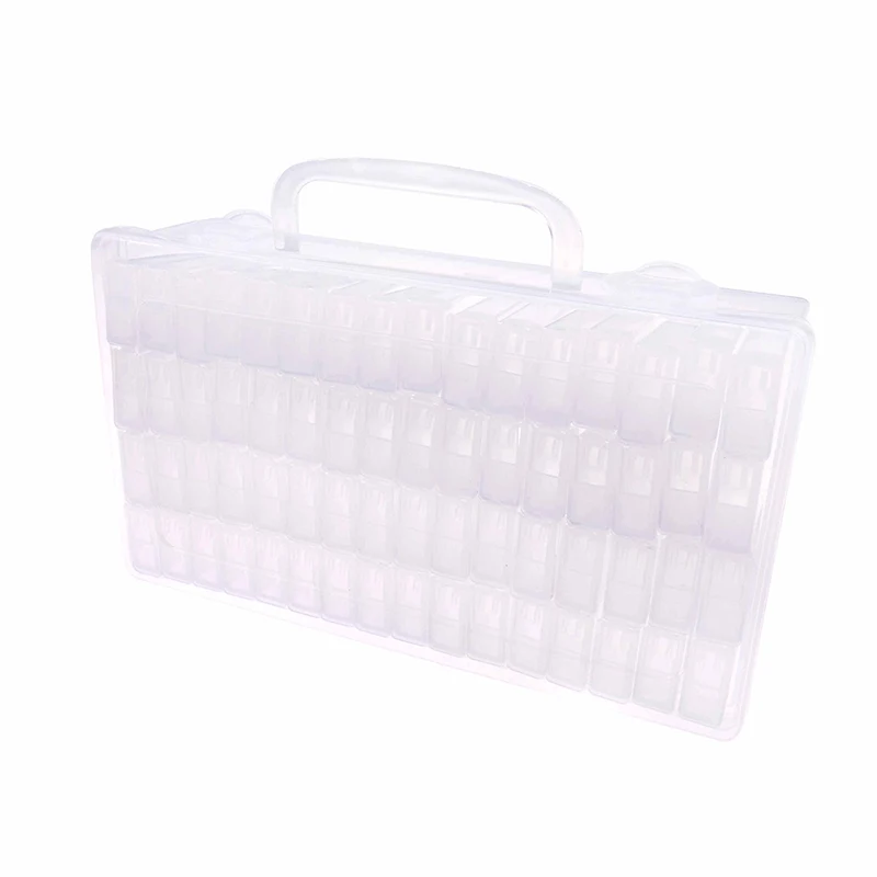 Горячая 64 Решетки прозрачная пластиковая емкость для хранения коробка 64 сетка ювелирное сверло коробка для хранения алмаз для алмазной вышивки живопись инструмент