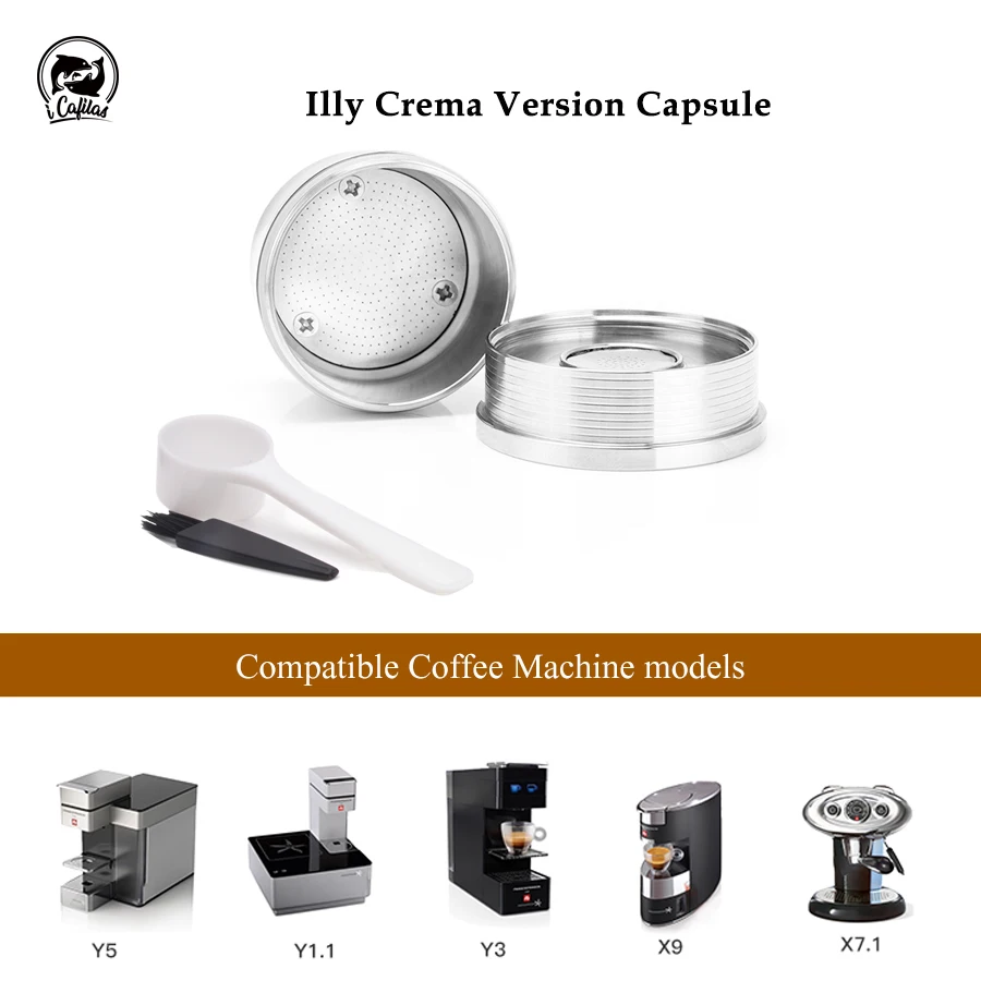 ICafilas Reusable Crema Coffee Capsule For illy X7.1 X8 X9 Y3 Y5 Y1.1
