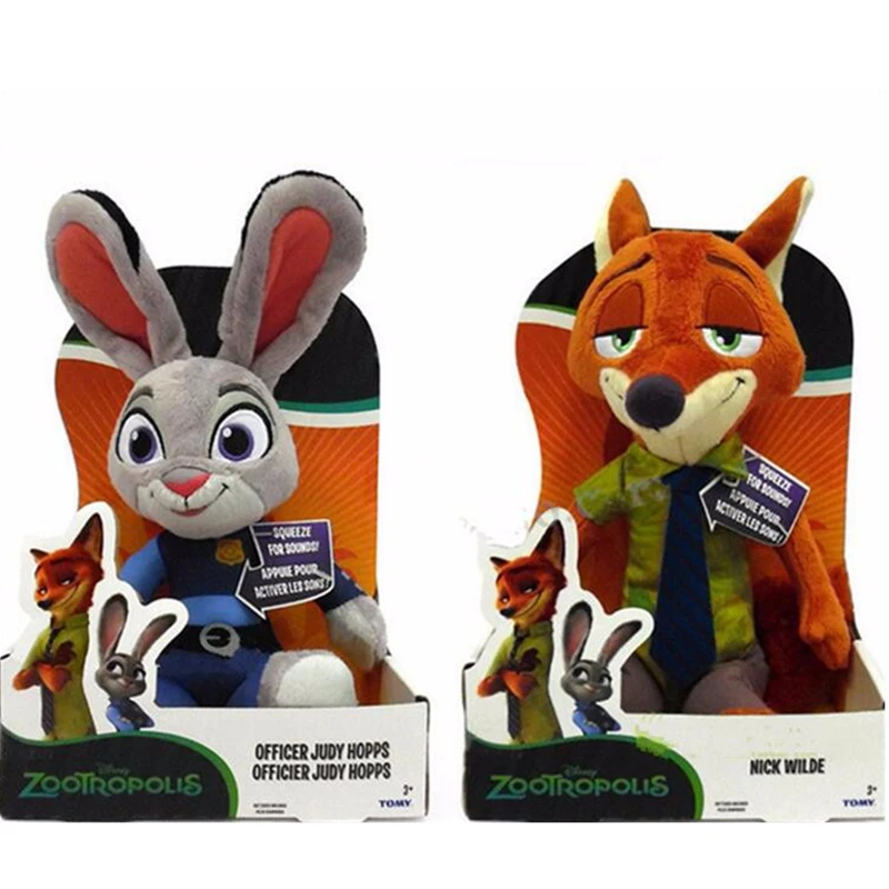 1 шт. 30 см Детские куклы плюшевые Zootopia полицейский кролик Judy лиса Ник Вайлд