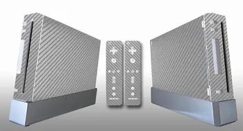 

Silver Carbon Fiber Vinyl Skin Sticker Protector for Nintendo Wii and controller skins Stickers