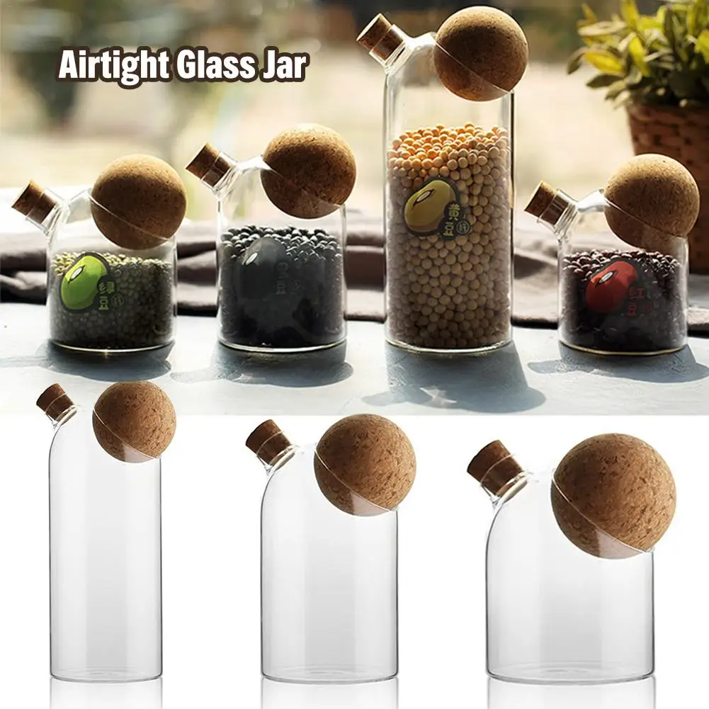 Glass Jar With Wood Lid 500/800/1200ML Clear Candy Jar Mason Jars Food Storage Container For Serving Tea Coffee Spice Sugar Salt