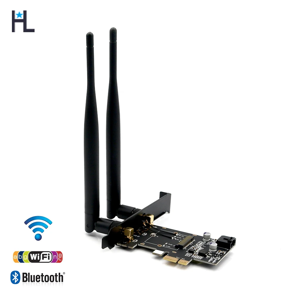 

NGFF M.2 key A to PCI-e X1 Adapter for WiFi and Bluetooth Card