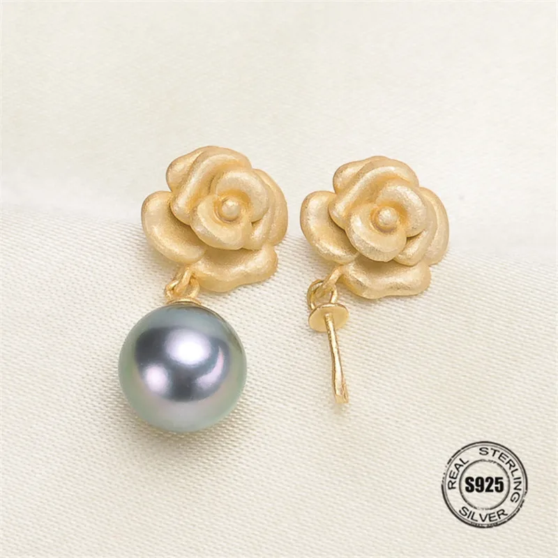 

HOT High Quality 925 Sterling Silver Stud Earrings Settings DIY Pearl Earring Hooks Findings Women's Jewelry Making Accessories