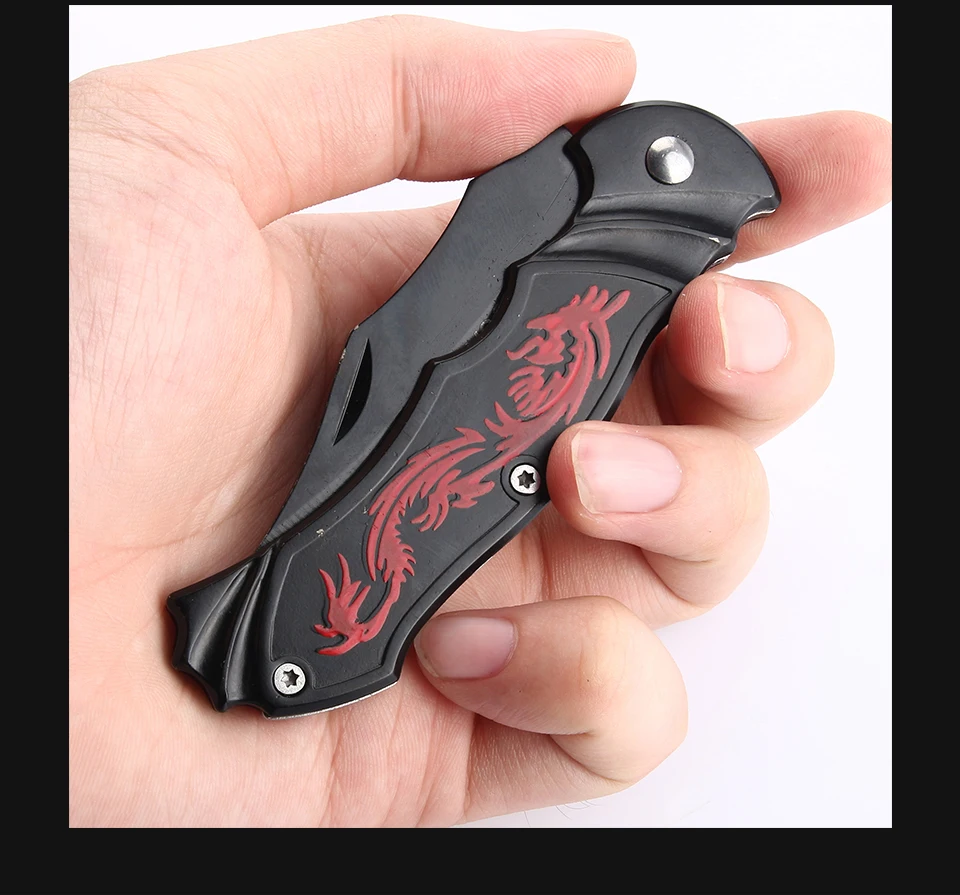 JelBo черный портативный карманный нож 3cr13 стальное лезвие фруктовый складной нож инструменты для выживания на открытом воздухе охотничий походный тактический нож
