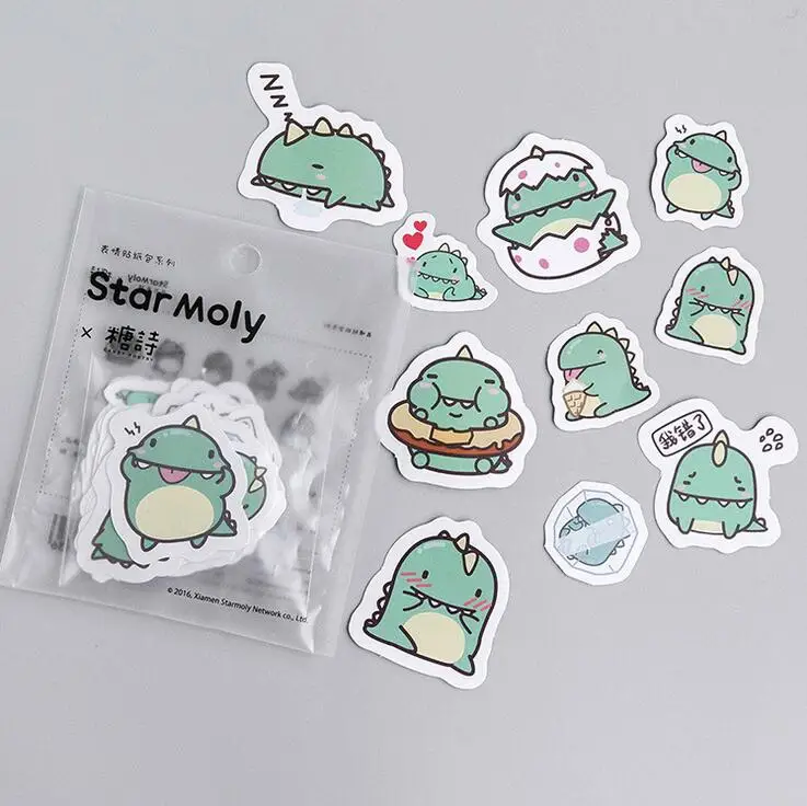 Little Green Dragon From Star Moly Stickers Diary Sticker Scrapbook Decoration PVC Stationery Stickers lovely my melody kitty little twin stars cinnamoroll pudding dog pvc sticker decoration planner diary phone album index stickers