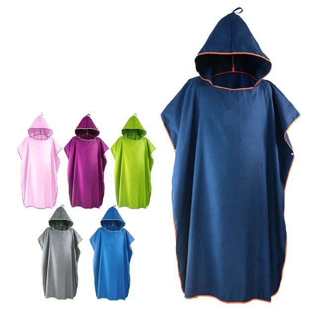 Microfiber Wetsuit Changing Robe Poncho With Hood Quick Dry Hooded Towels For Swim Beach Microfiber Wetsuit Changing Robe Poncho With Hood Quick Dry Hooded Towels For Swim Beach