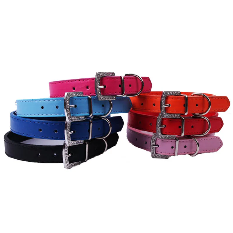 Аксессуары для домашних животных Стразы ошейник кошек искусственная кожа