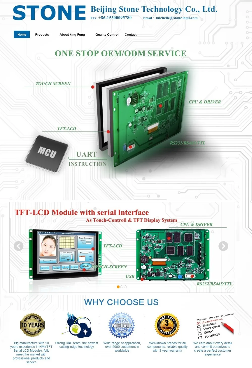 

4.3" LCD display touch screen displaying text and graphic