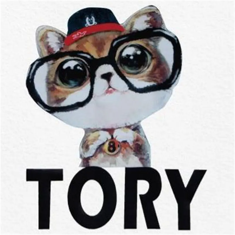 T shirt patch Diy cat tory265mm pattern brand logo iron on patches for