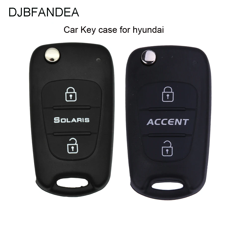 

DJBFANDEA 3Button Remote Car Key Case for Hyundai Solaris Accent 2011 2012 2013 Flip Key Shell Blank