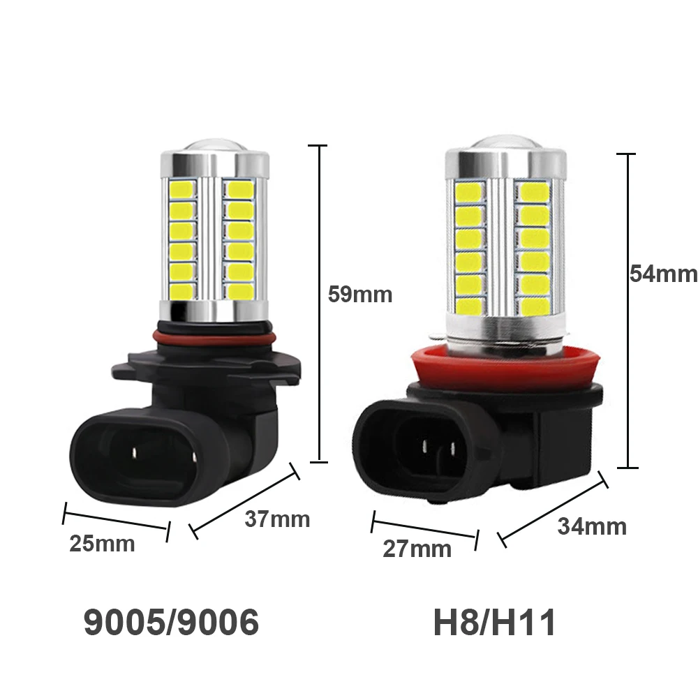 Aslent 2 шт. H8 H11 светодиодные лампы для противотуманных фар HB4 Led HB3 9006 9005 5630 33SMD