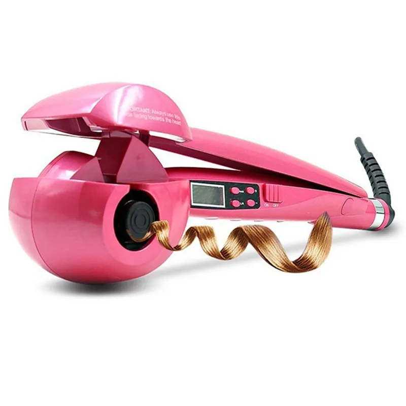Online Nuevo rizador automático LCD de hierro rizador Anti escaldado de calefacción de pelo varita rizadora herramientas de estilismo rizador de hierro rizador de cerámica espiral WXB