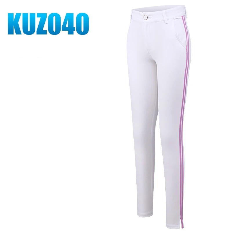 PGM Golf Pants Women Polyester Breathable Top Elasticity Stripe trousers Spring autumn Women's Sports slim Golf Pants Tee Hole
